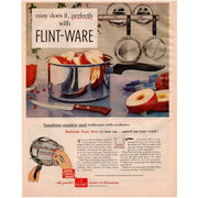 Vintage 1950s Ecko Flint Ware Magazine Print Ad Cookware Advertisement Kitchen Decor - Avid Vintage
