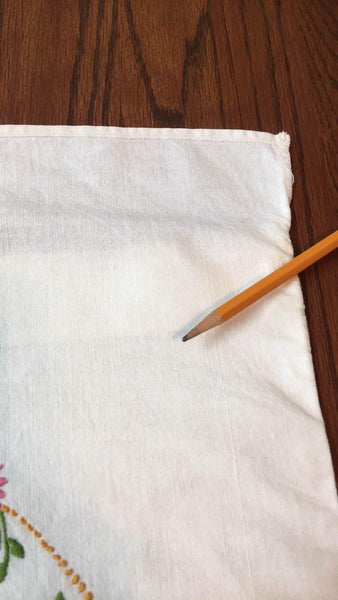 Vintage Embroidered Pillow Cover Pink Flowers IDA Name