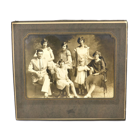 Vintage Family Photo Cardboard Frame Id'd Bruensbach Marysville Kansas
