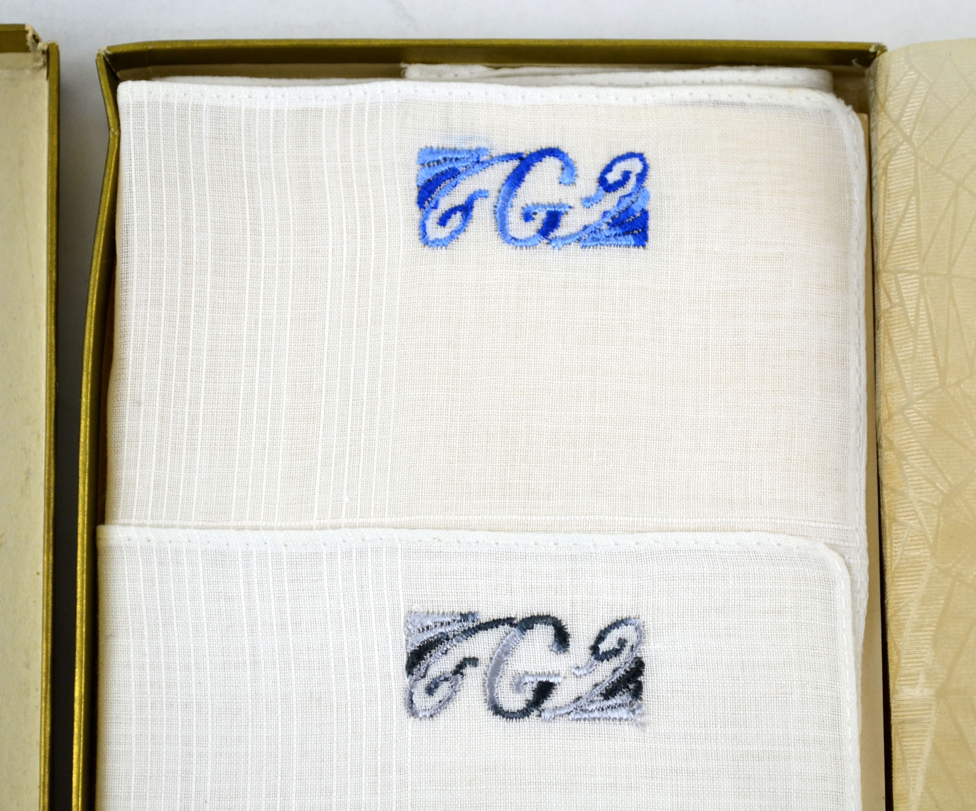 Vintage Goldenweve Men's Handkerchiefs Monogram G Set of 3 in Box