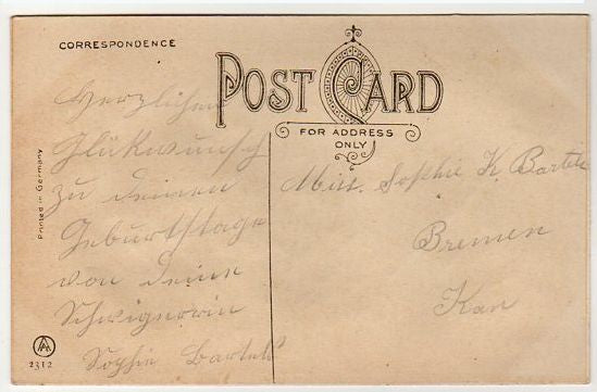 Vintage Greetings Postcard Airbrushed Pink Roses Heavily Embossed