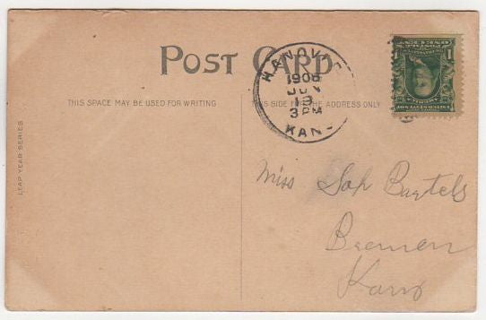 Vintage Humorous Leap Year Postcard Cartoon Romance Clock and Calendar