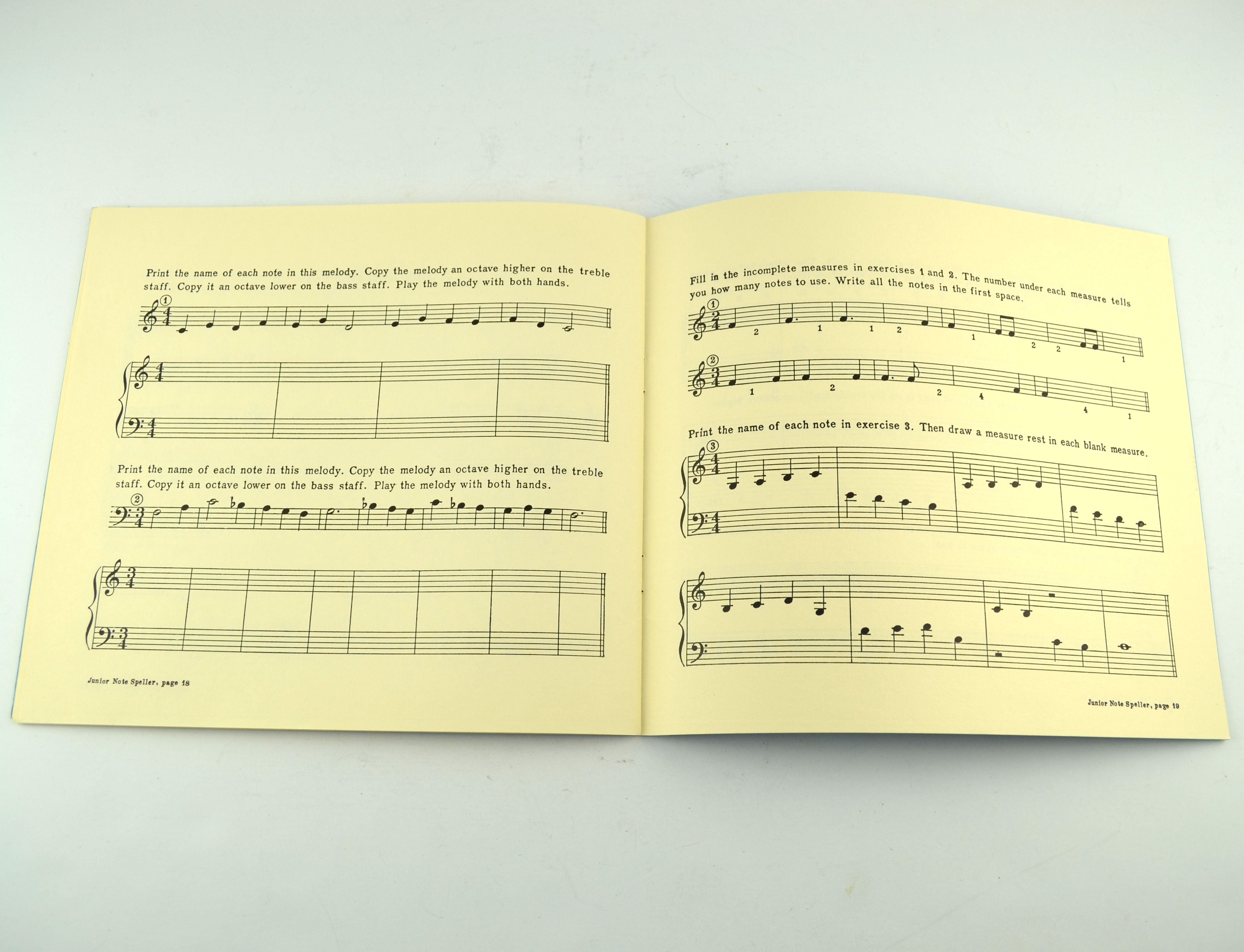 Vintage Junior Note Speller L M Dodd 1949 Piano Music Lesson Book