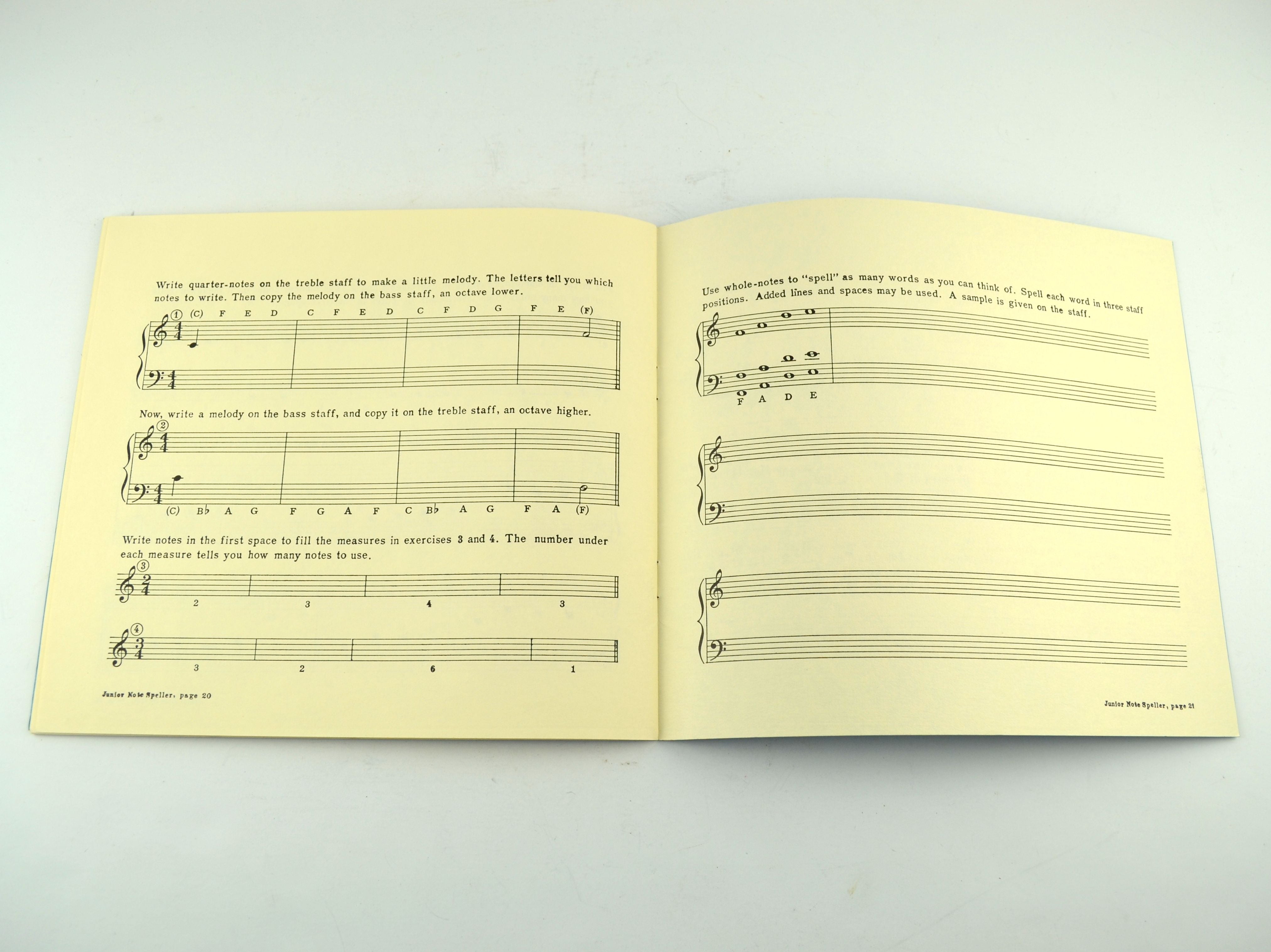 Vintage Junior Note Speller L M Dodd 1949 Piano Music Lesson Book