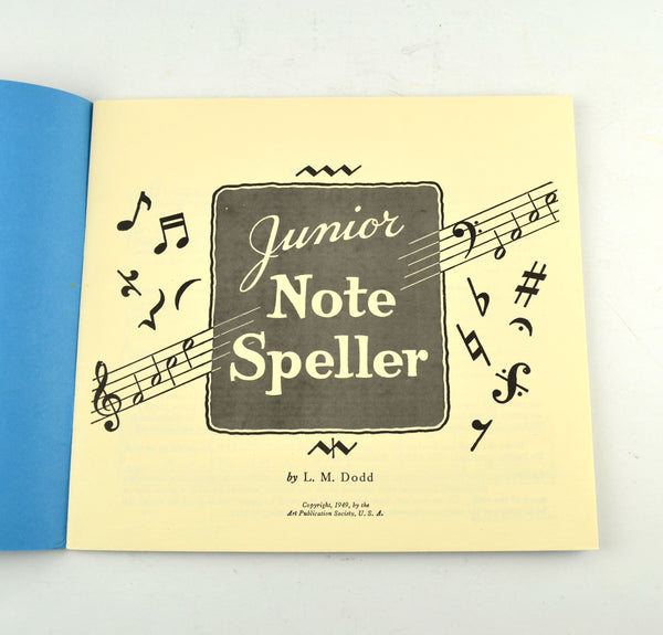 Vintage Junior Note Speller L M Dodd 1949 Piano Music Lesson Book