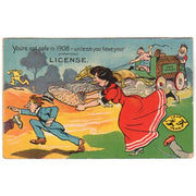 Vintage Leap Year Postcard 1908 Humorous Cartoon Funny Comic Romance