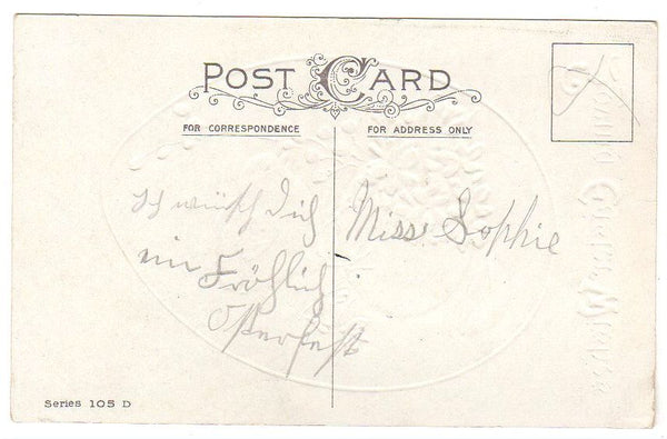 Vintage Loving Easter Wishes Embossed Postcard Baby Chick on Egg Purple Violets - Avid Vintage