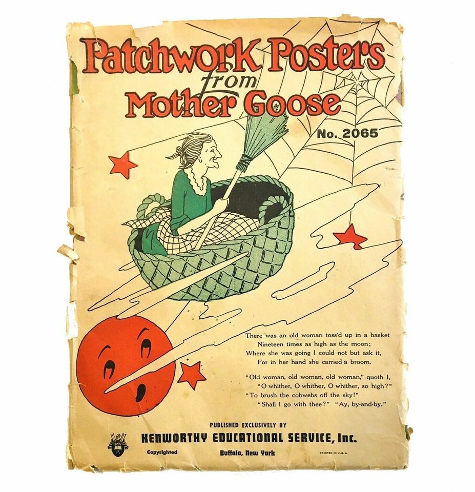 Vintage Patchwork School Posters from Mother Goose