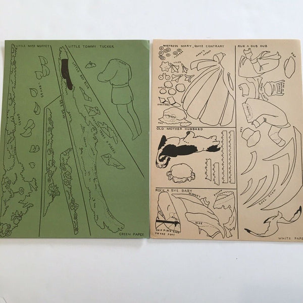 Vintage Patchwork School Posters from Mother Goose 12x9 Florence Sampson 2065