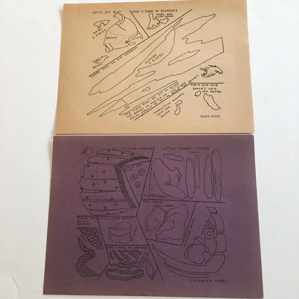 Vintage Patchwork School Posters from Mother Goose 12x9 Florence Sampson 2065