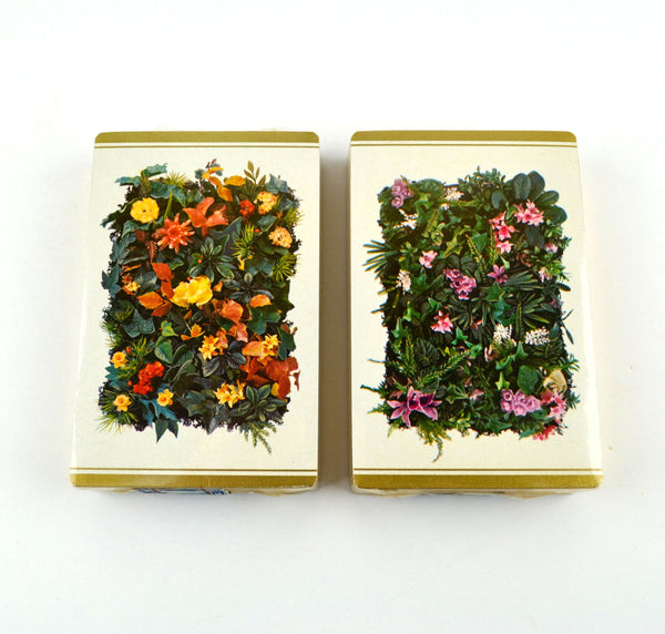 Vintage Playing Cards Stancraft Bridge Forest Flowers Sealed Decks Gold Speckled Case - Avid Vintage