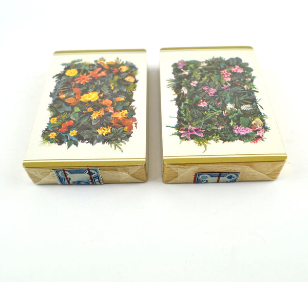 Vintage Playing Cards Stancraft Bridge Forest Flowers Sealed Decks Gold Speckled Case - Avid Vintage