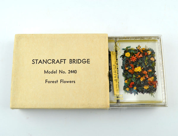 Vintage Playing Cards Stancraft Bridge Forest Flowers Sealed Decks Gold Speckled Case - Avid Vintage