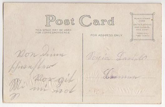 Vintage Post Card Joyful Easter Greetings Baby Chick Pink Clover Flowers - Avid Vintage