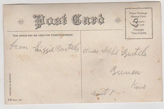 Vintage Postcard A Note to You Large Yellow Rose