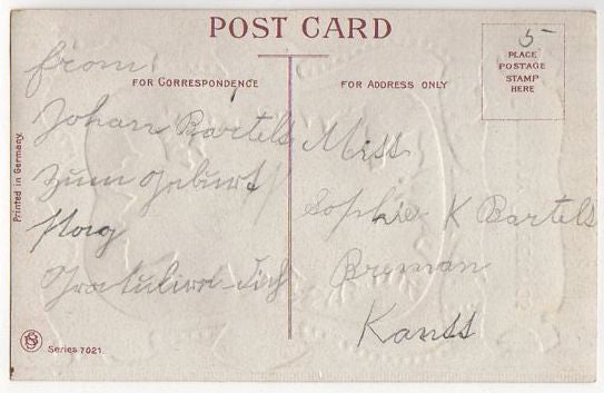 Vintage Red Rose Birthday Greetings Postcard Gold Foil Samson Brothers - Avid Vintage