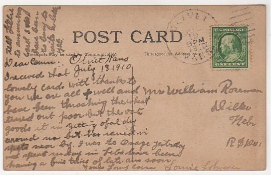 Vintage Romance Postcard Lonely Man Stares at Moon Empty Chair