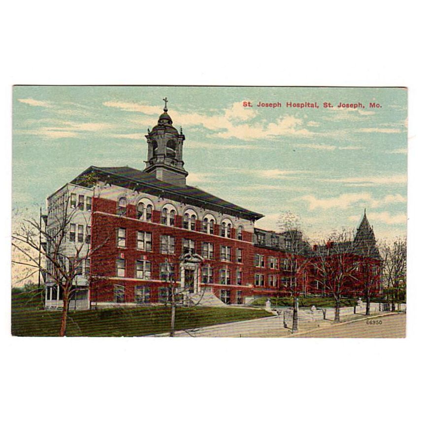 Vintage St. Joseph Missouri Hospital Postcard Card Number 66950 1910's Unused - Avid Vintage