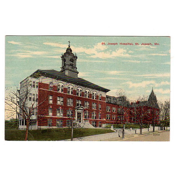 Vintage St. Joseph Missouri Hospital Postcard Card Number 66950 1910's Unused