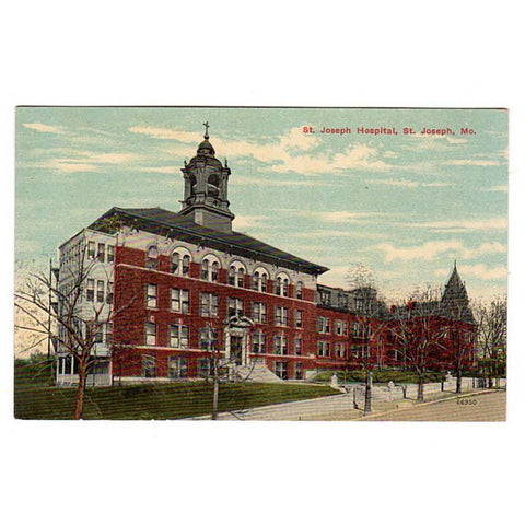 Vintage St. Joseph Missouri Hospital Postcard Card Number 66950 1910's Unused