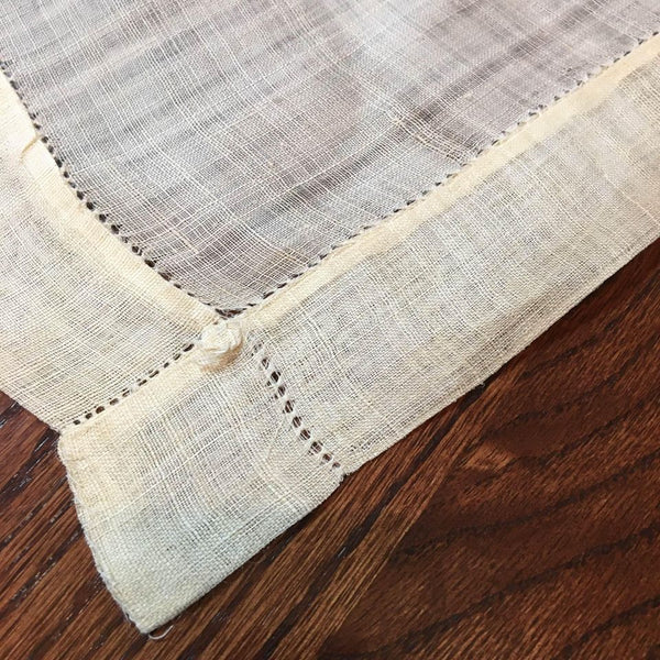 Vintage Table Topper Square Hand Embroidered Boats Water Scene Sailing