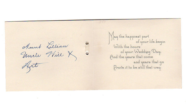 Vintage 1930s Art Deco Wedding Card Peace Lily and Pink Roses Large Bell - Avid Vintage