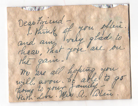 Vintage 1930s Art Deco Get Well Card House Flowers Silver Foil Accents - Avid Vintage