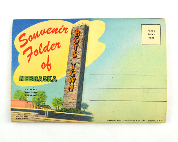 Vintage 1950 Boys Town Nebraska Souvenir Postcard Folder 18 Views - Avid Vintage