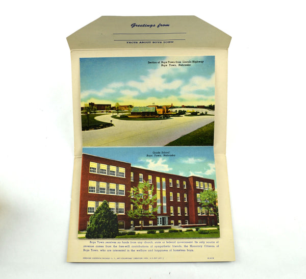 Vintage 1950 Boys Town Nebraska Souvenir Postcard Folder 18 Views - Avid Vintage