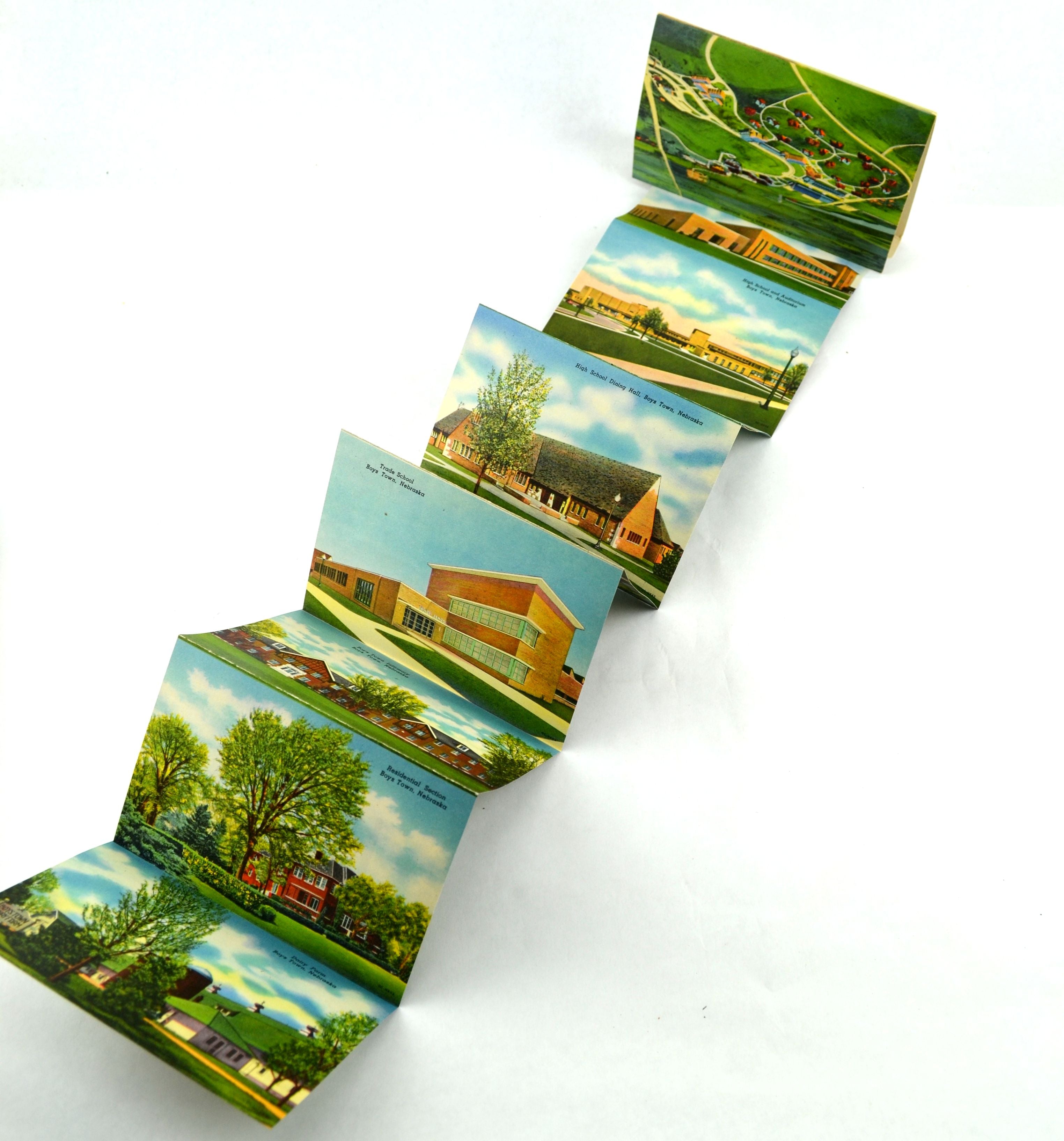 Vintage 1950 Boys Town Nebraska Souvenir Postcard Folder 18 Views - Avid Vintage