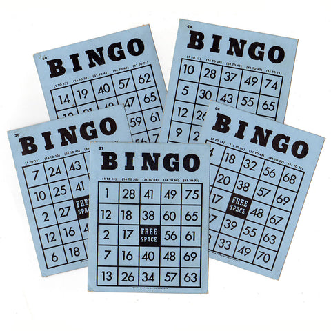 Vintage Bingo Cards 1950s Whitman Blue and Black Lot of 5 - Avid Vintage