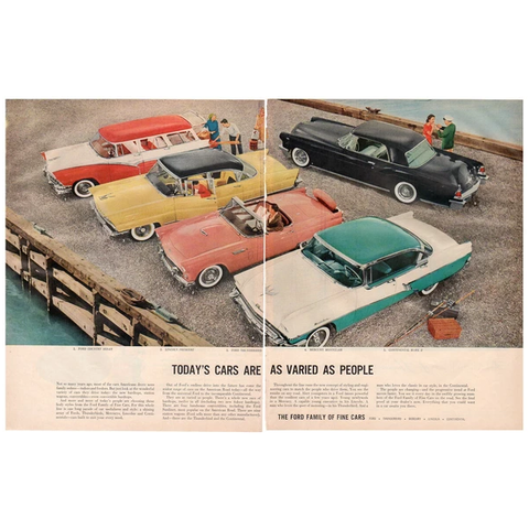Vintage 1956 Ford Thunderbird Magazine Print Ad Country Sedan - Avid Vintage