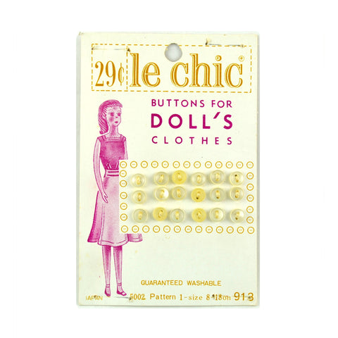Vintage Le Chic Buttons for Doll's Clothes 18 on Card 2 Hole Size 8 - Avid Vintage