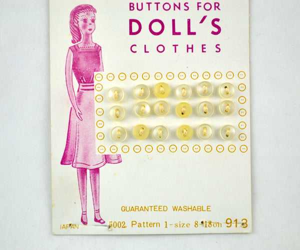 Vintage Le Chic Buttons for Doll's Clothes 18 on Card 2 Hole Size 8 - Avid Vintage