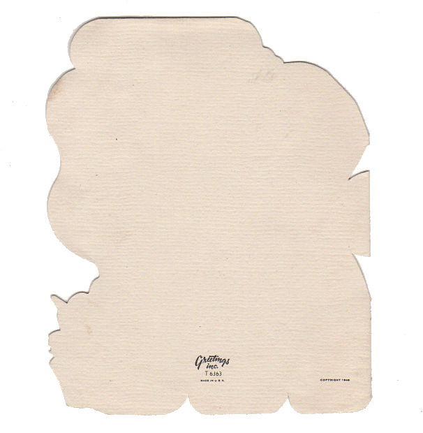 Vintage 3 Year Old Childrens Birthday Card 1950s Greeting Blue Plaid Elephant Used - Avid Vintage