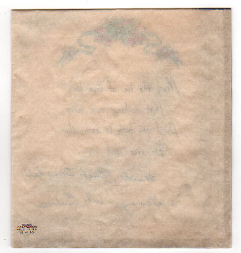 Vintage 1930s Buzza Wedding Card Pink and Green Floral with Silver Border - Avid Vintage