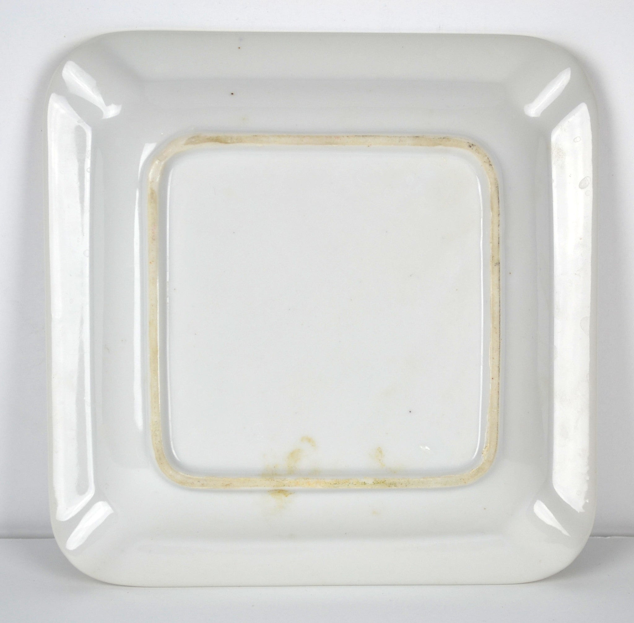 Vintage Boxer Dog Square Ashtray with Gold Trim - Avid Vintage