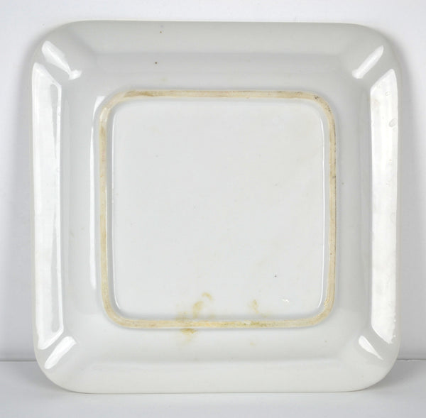 Vintage Boxer Dog Square Ashtray with Gold Trim - Avid Vintage