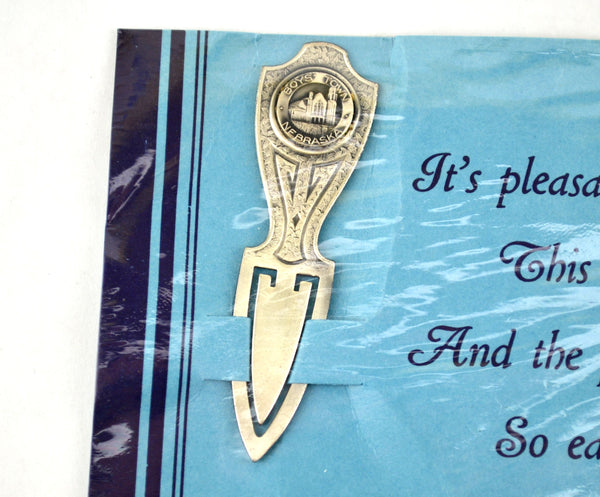 Vintage Boys Town Nebraska Metal Bookmark on Original Card Unused - Avid Vintage