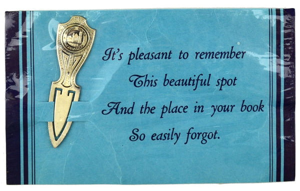 Vintage Metal Bookmark Boys Town Nebraska on Original Card - Avid Vintage