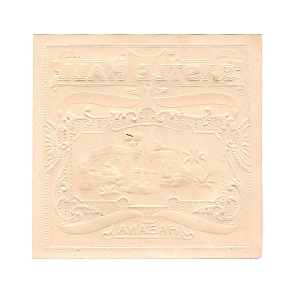 Vintage Cigar Label Castle Hall Embossed Paper Gold Metallic Accents - Avid Vintage