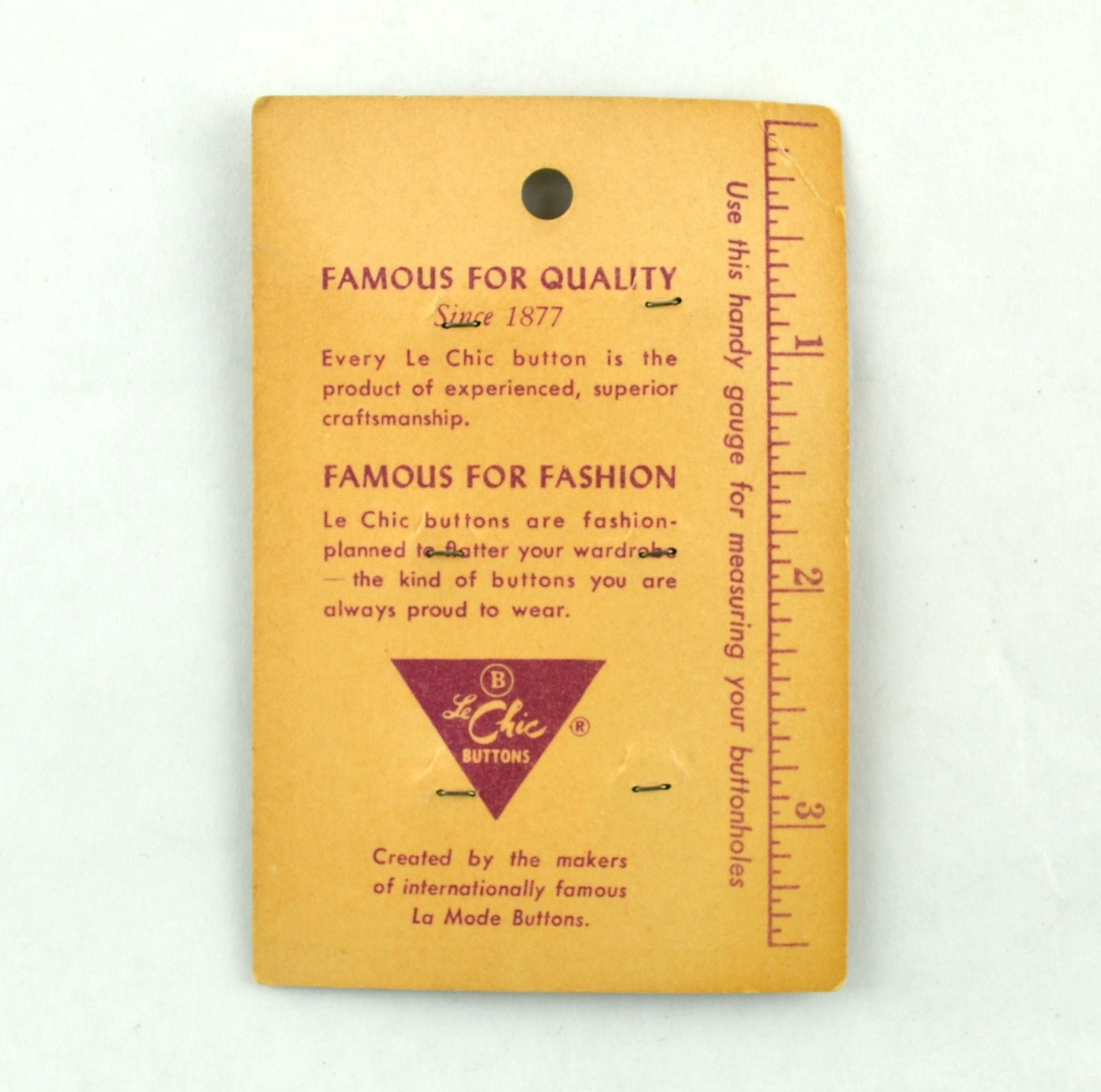 Vintage Le Chic Carded Buttons Clear Plastic Round Green 6 on Card No 579 Size 24 - Avid Vintage