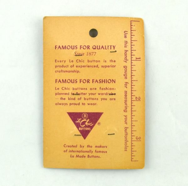 Vintage Le Chic Carded Buttons Clear Plastic Round Green 6 on Card No 579 Size 24 - Avid Vintage