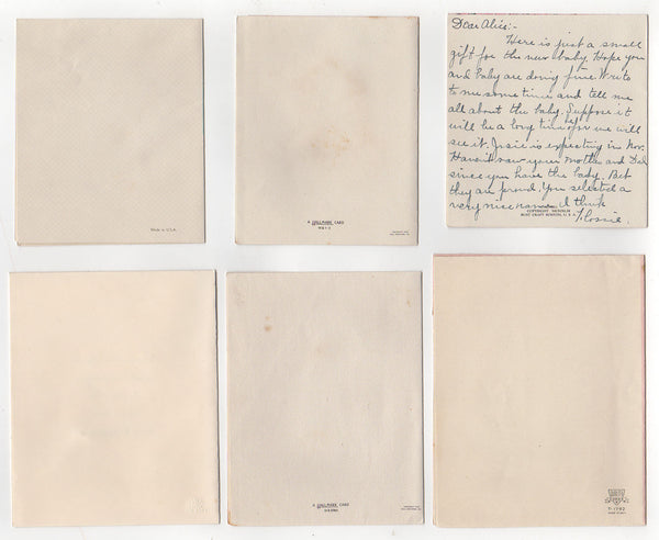 Vintage 1950s New Baby Congratulation Greeting Cards Lot of 6 All Used - Avid Vintage