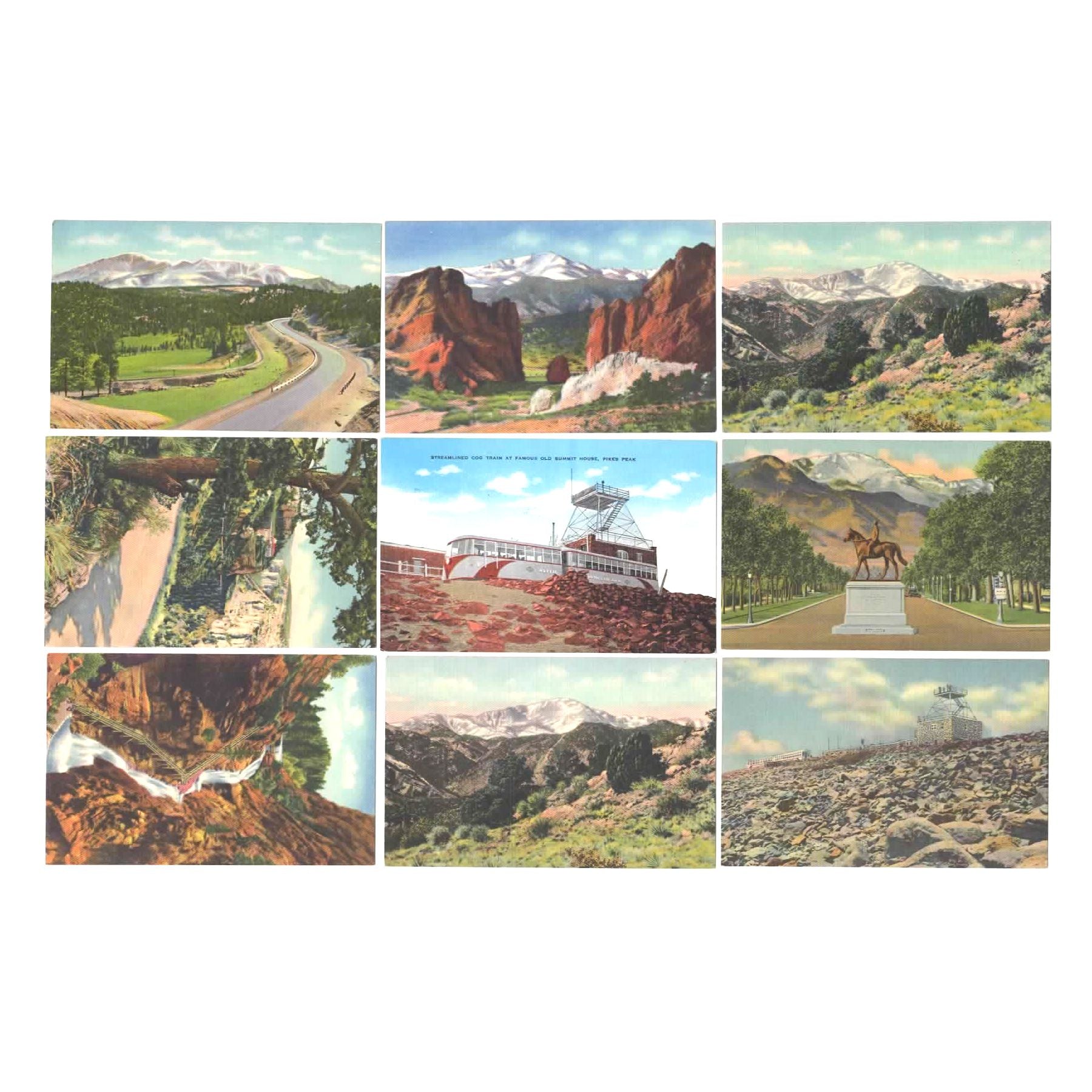 Vintage Colorado Souvenir Postcards Lot of 9 Pikes Peak Region - Avid Vintage