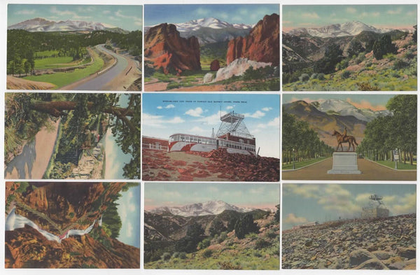Vintage Colorado Souvenir Postcards Lot of 9 Pikes Peak Region - Avid Vintage