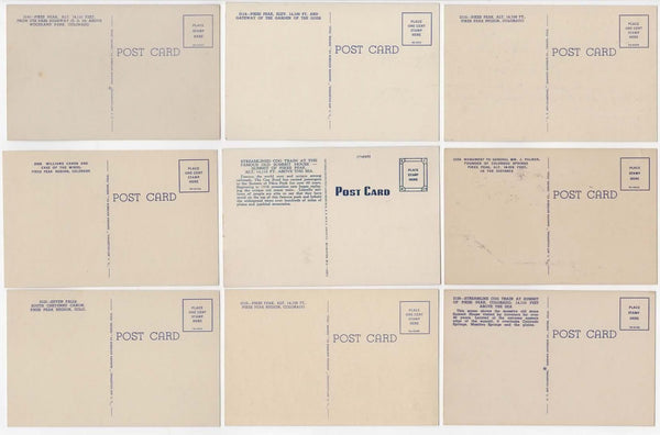 Vintage Colorado Souvenir Postcards Lot of 9 Pikes Peak Region - Avid Vintage