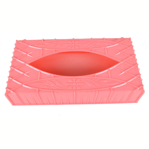 Vintage Pink Plastic Tissue Box Cover - Avid Vintage