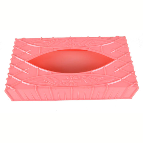 Vintage Pink Plastic Tissue Box Cover - Avid Vintage