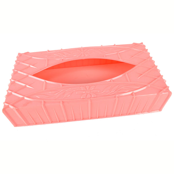 Vintage Pink Plastic Tissue Box Cover - Avid Vintage
